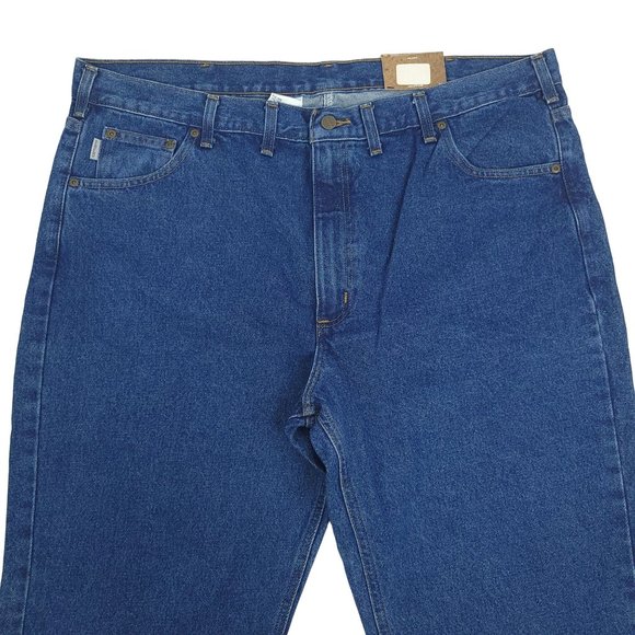 Carhartt Jeans NEW Men 44x30 Traditional Fit Tapered Leg Dark Wash Denim Work - Picture 7 of 12